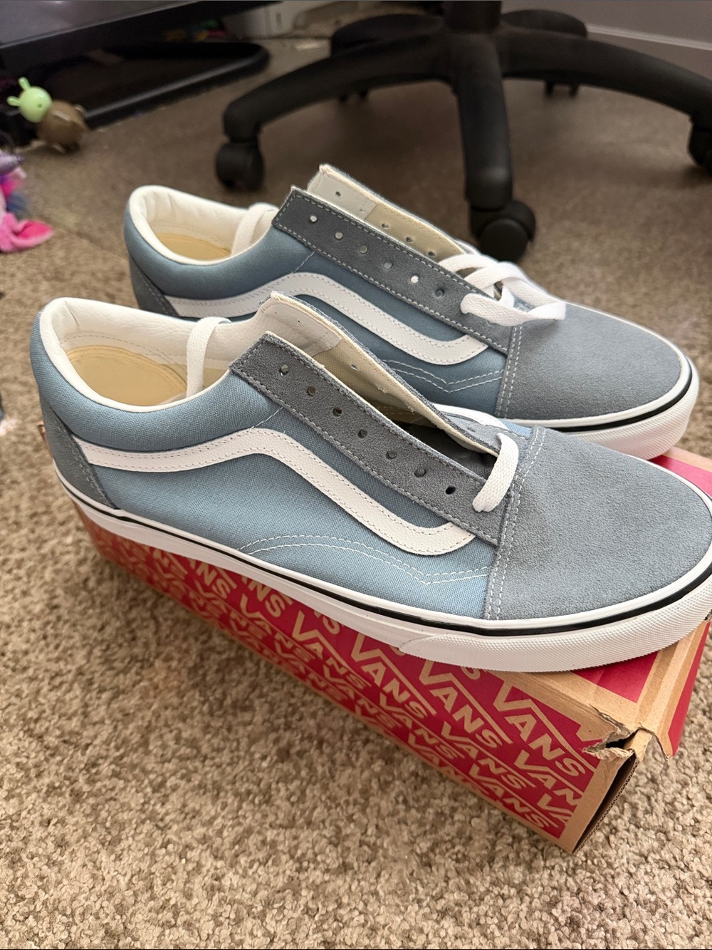 Vans Kids Old Skool Sneakers - Light Blue & White